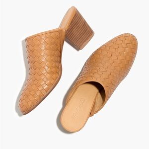 Madewell Harper Woven Mule in Amber Brown